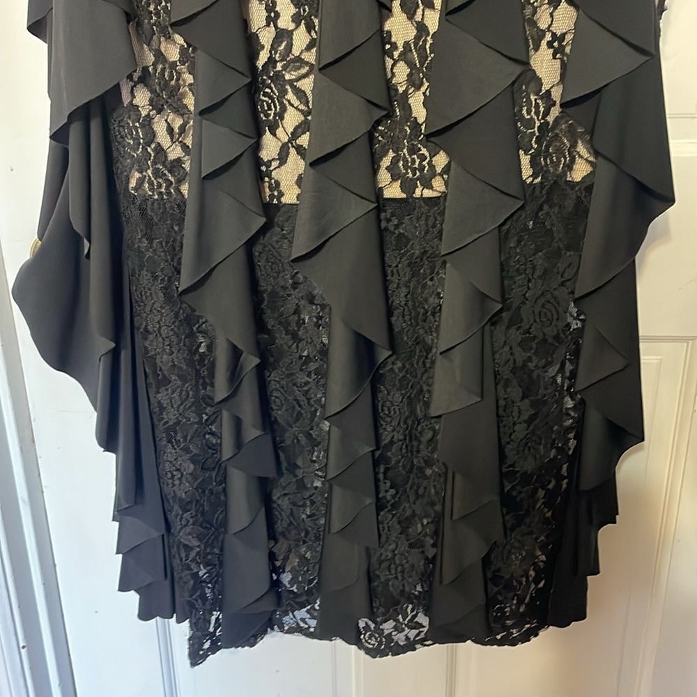 Black lace Ashley Stewart size 18/20 long dress - Picture 4 of 9